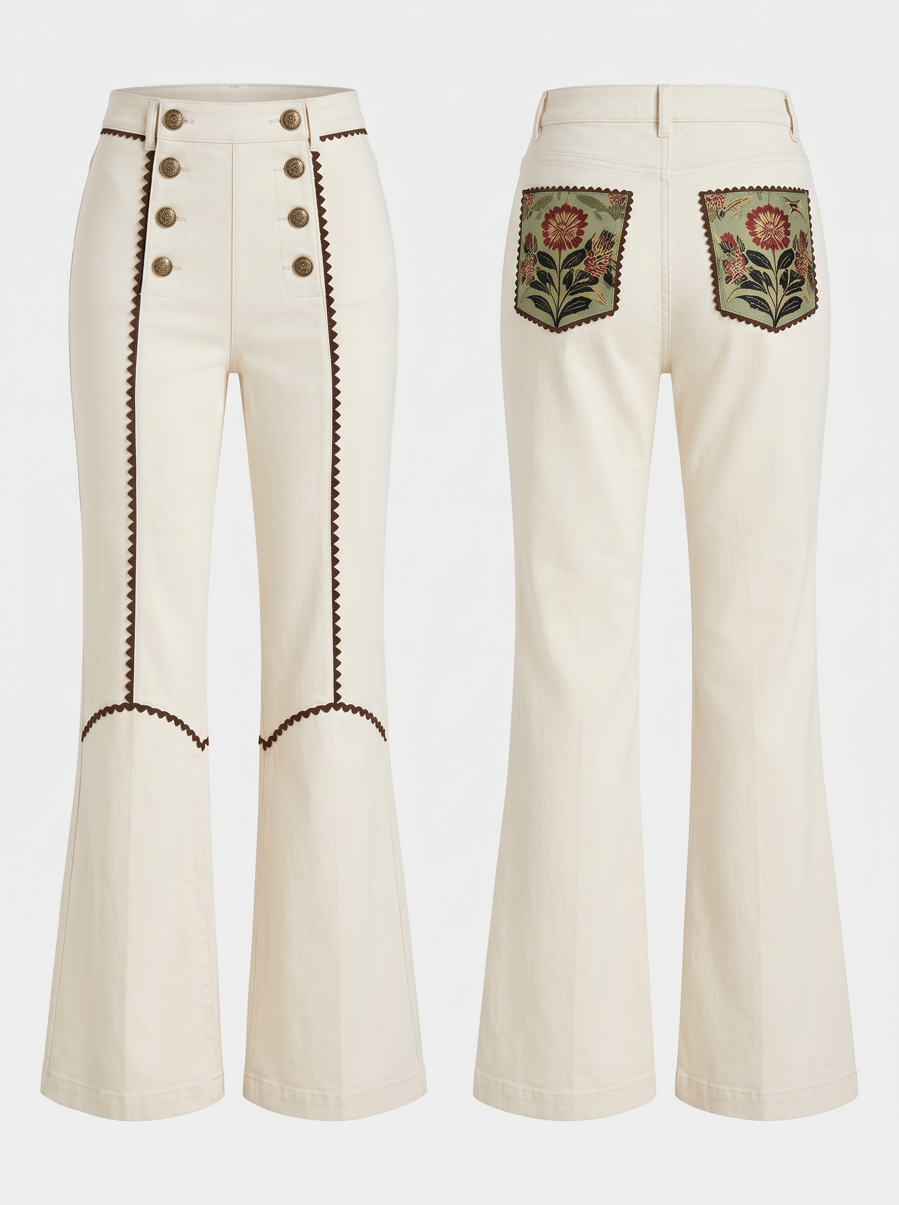 Flare Jeans Ecru